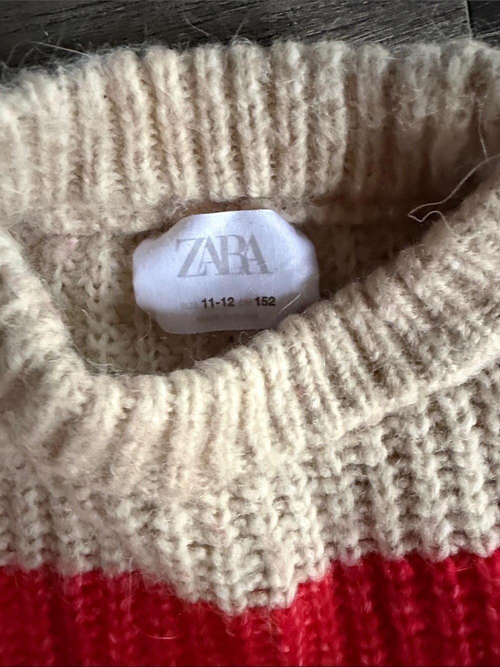 Zara Cream and Red Striped Knit Sweater - Picture 2 of 3